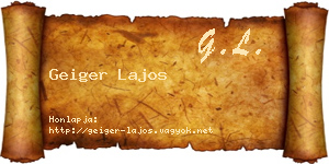 Geiger Lajos névjegykártya